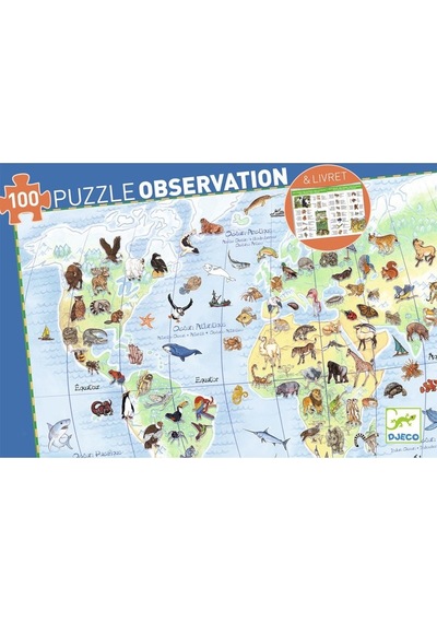 Djeco Klasik Puzzle 100 Parça/ World's Animals
