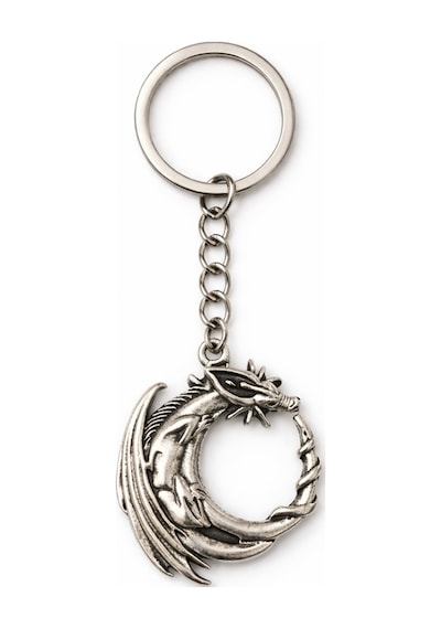 Eternal Drake Ejderha Figürlü Gümüş Renk Unisex Metal Anahtarlık