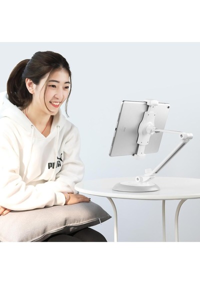 Univrersal Ayarlanabilir Teleskopik Masaüstü Telefon Ve Tablet Standı Beyaz