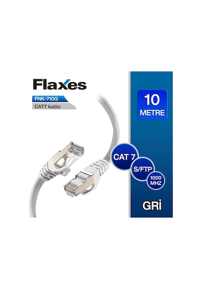 Flaxes Fnk-710g Cat7 Patch Kablo 10 Metre Gri