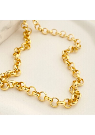 Doç Zincir Kalın Kolye Pirinç Gold 45+5cm Gold