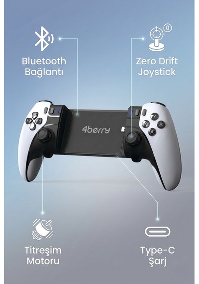 S5 Mobil Oyun Kolu & Gamepad Dönüştürücü Android Apple Uyumlu iOs Pc Type c Bağlantı Titreşimli