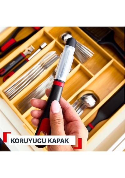 Tefal Ingenio+ Çift Bıçaklı Sebze & Meyve Soyacağı 001 Siyah