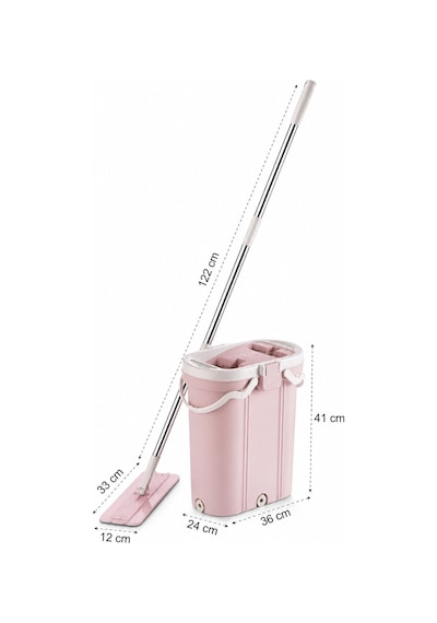 Kovalı Mikrofiber Mop Temizlik Seti + Hediye 4'lü Yedek Mikrofiber Bez Vp-500-611