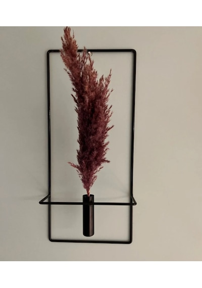 MetaQuartz Aksesuar 2'li Kare Siyah Metal Çiçeklik , Modern Dekoratif Metal Çiçeklik