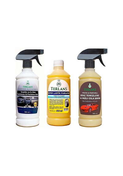 Terlans Lastik Parlatıcı Jel Torpido Parlatıcı Hızlı Cila 3X500Ml