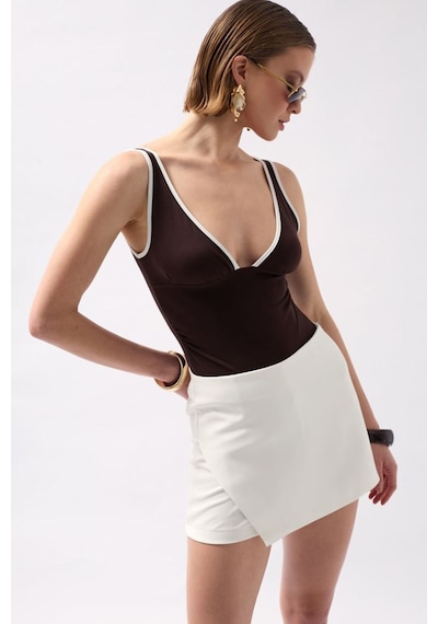 Basic Mini Şort Etek Beyaz