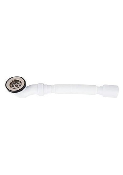 50 Mm Duş Tekne Sifonu Körüklü Beyaz - Krom