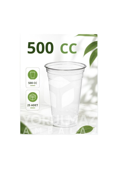 500 Cc Plastik Bardak 25 Adet Kaliteli Kullan- At Soğuk İçecek Bardağı Diğer