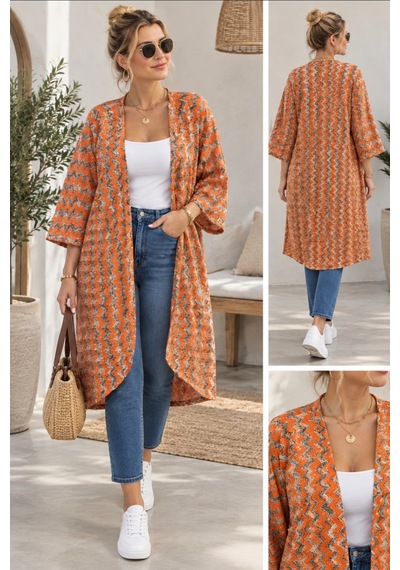 Etnik Desen Kimono Salaş Örme Model