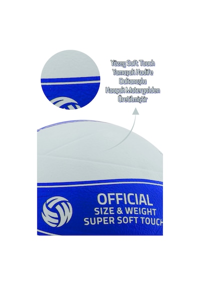 Voleybol Topu Pompalı Dahil Set Kauçuk Beta Dikişsiz Yekpare Üretim Beyaz-mavi