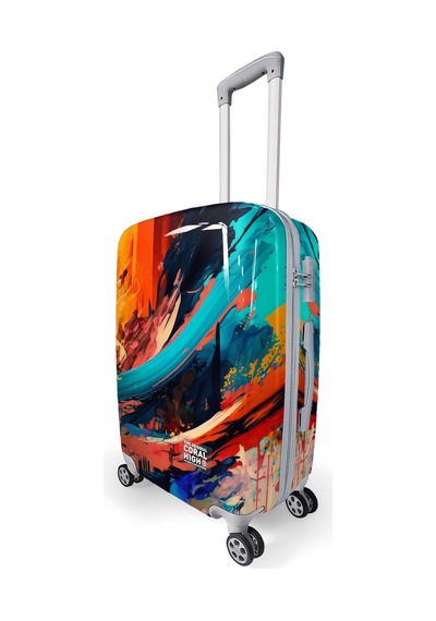 Coral High Renkli Desenli Pc Orta Boy Valiz 60cm 16817 Çok Renkli