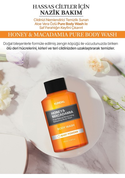 Kundal Honey & Macadamia Baby Powder Yoğun Nemlendirici Vücut Yıkama Jeli 100 ML