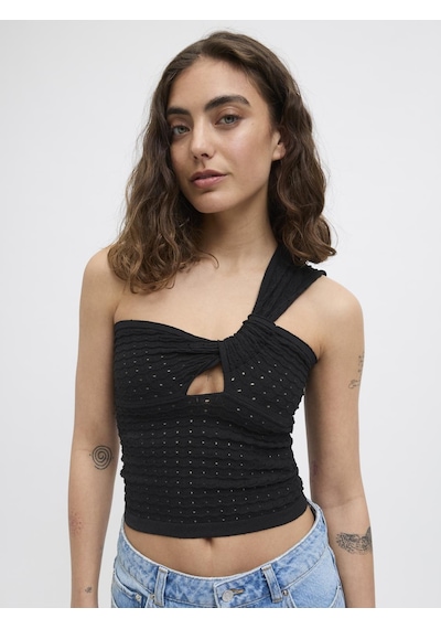 Jack & Jones Kadın Tek Omuz Bluz - Neye - 12275504 Black