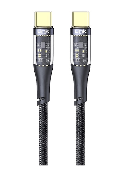 Linktech K670 Safe Type-c - Type-c 60w 1.3m Örgü Şarj Kablosu
