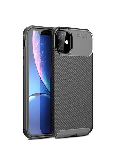 Apple Uyumlu iPhone 11 Kilif Karbon Tasarim Negro Silikon Kapak 403234036