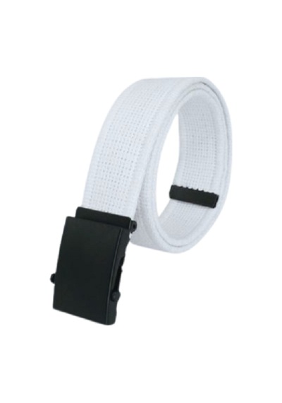 Siyah Tokalı Kolon Kemeri 4cm Unisex Beyaz