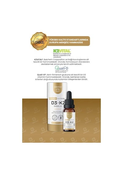 Erbatab D3 K2 İkisi Bir Arada Damla Vitamin 20 ML