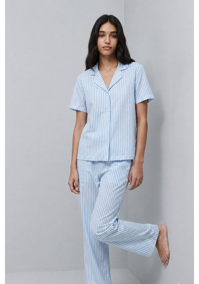 Standart Boy Elastanlı Mavi Pijama Takımı