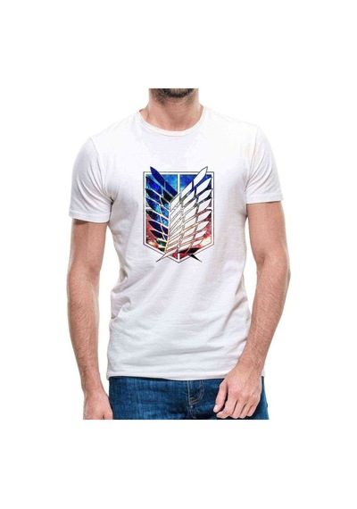 Anime Attack On Titan Baskılı Beyaz Erkek Tshirt (531016004)