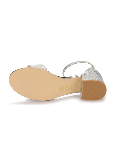 Kiko Kids Sheila Günlük Kız Çocuk 3 Cm Topuklu Sandalet Abiye Ayakkabı Gümüş Gümüş