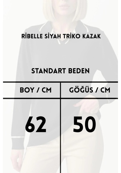 Rovebella Marina V Yaka Çizgi Detaylı Siyah Triko