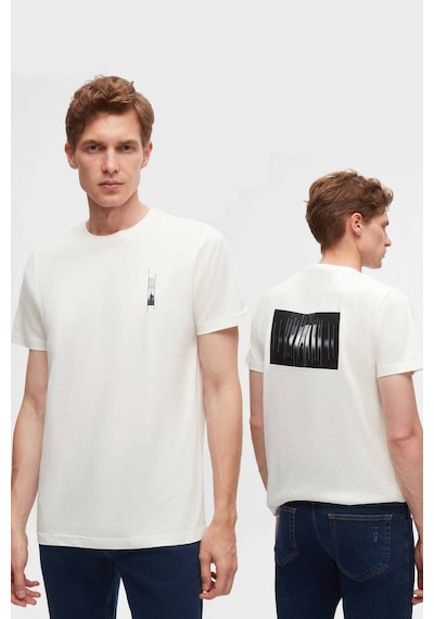 D's Damat Regular Fit Beyaz Baskılı %100 Pamuk T-shirt 2EC14ORT05213 Beyaz