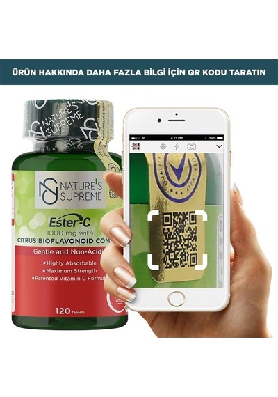 Natures Supreme Ester-C 1000 Mg C Vitamini 120 Tablet Aromasiz