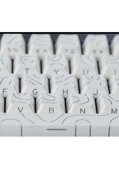 Mekanik Klavye Tuş Takımı-pbt Çift Baskı Keycap Seti- Çizgi Desenli 137 Tuş -beyaz