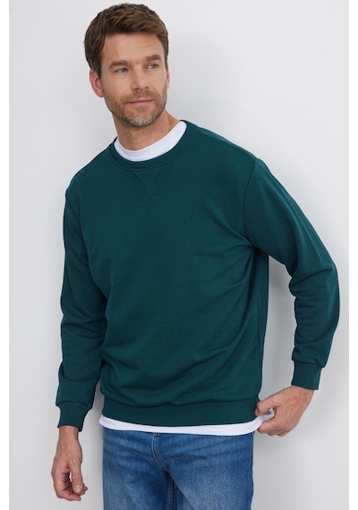 Tudors Unisex Relax Fit Rahat Kesim %100 Pamuk Basic Yeşil Bisiklet Yaka Sweatshirt-35147 Yeşil Tudors Unisex Relax Fit Rahat Kesim %100 Pamuk Basic Yeşil Bisiklet Yaka Sweatshirt-35147 Yeşil