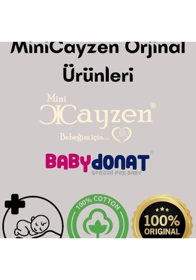 Candar Kalp Baskılı Fisto Yaka 3 Parça Kız Bebek Takımı %100 Pamuk Krem