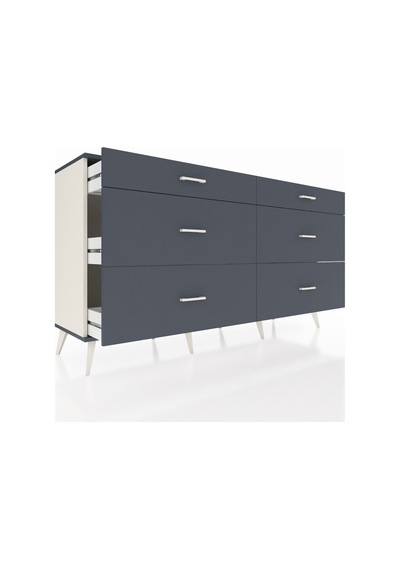 Hyperion Konsol 6 Çekmeceli 176x44x99 Aytaşı-antrasit Aytaşı-antrasit