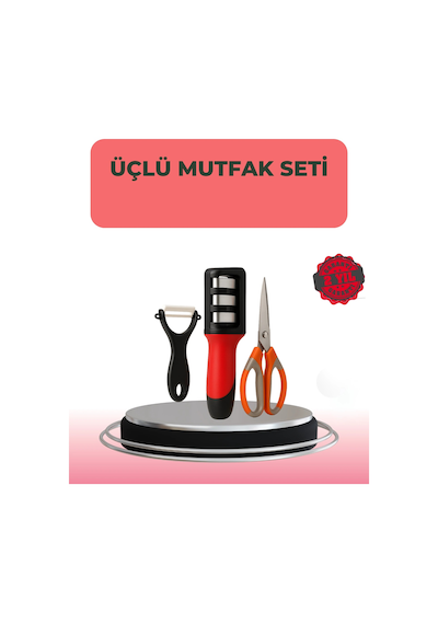 3 Parçalı Çok Fonksiyonlu Mutfak Makas Seti Paslanmaz Çelik, Ergonomik Tasarım Diğer