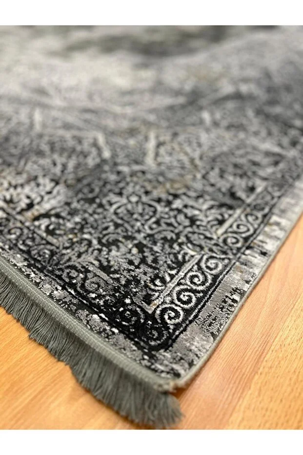 Mevlana Bazaar Mauritius 200 X 300 Bambu Yün Halı Bej - Lacivert