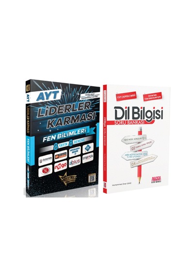 Liderler Karması Ayt Fen Bilimleri 8 Yayın 8 Deneme Ve Akm Dil Bilgisi Soru Bankası Seti 2 Kitap