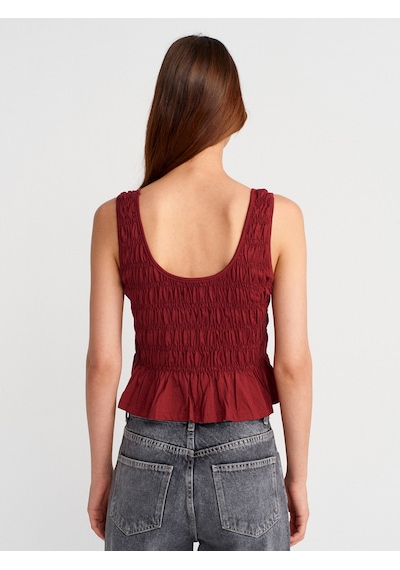 Dilvin 21083 Gipeli Kolsuz Top-açık Bordo Açık Bordo