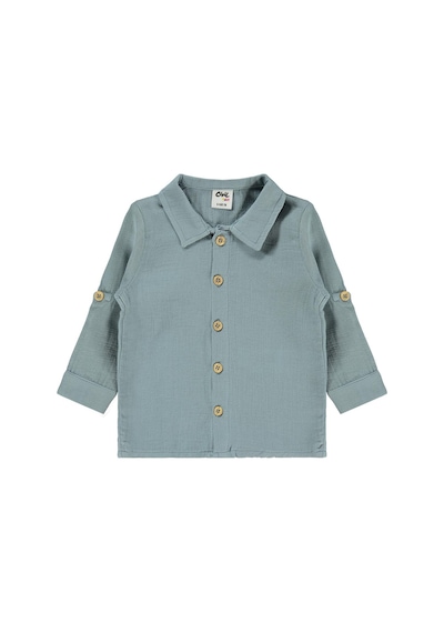 Civil Baby Müslin Uzun Kol 6-18 Ay Gömlek - Mavi Soft İndigo