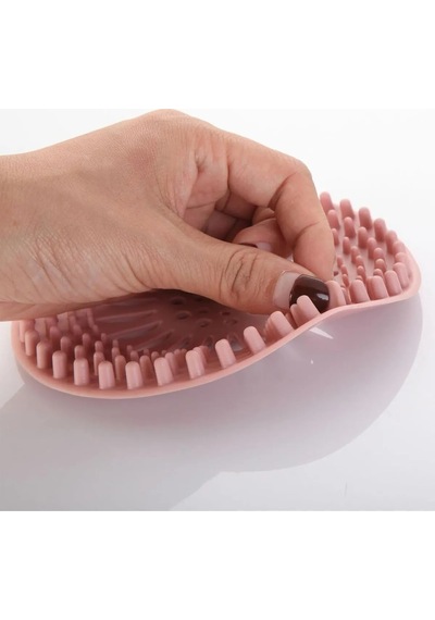 Yuvarlak Silikon Lavabo Ve Küvet Süzgeci, Lavabo Tıkacı Gider Koruyucu 12 Cm Pembe Renk Silikon Diğer