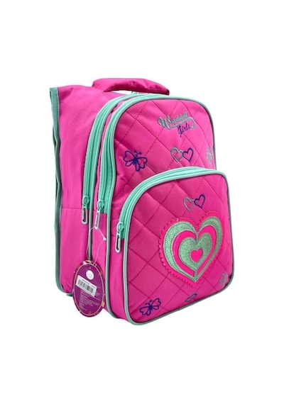 Waddell Bag Pembe Kalp Okul Sırt Çantası - Waddell Kız Okul Çanta Seti