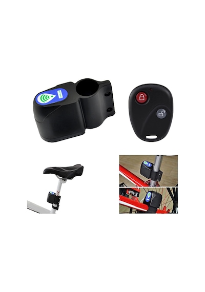 Bisiklet Alarm Uzaktan Kumandalı Bisiklet Alarmı Siyah