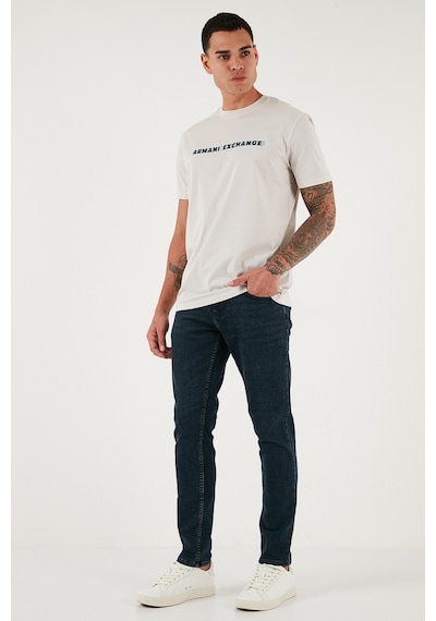 Buratti Streç Pamuklu Slim Fit Yüksek Bel Dar Paça Jeans Erkek Kot Pantolon 3300C46Tokyo Mavi