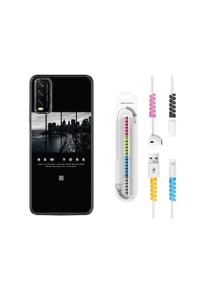 Vivo Y11S Kılıf Kablo Koruyuculu New York 1612