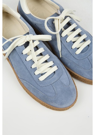 Krahe Palminteri 2 Erkek Hakiki Deri Bağcıklı Mavi-ekru Sneakers