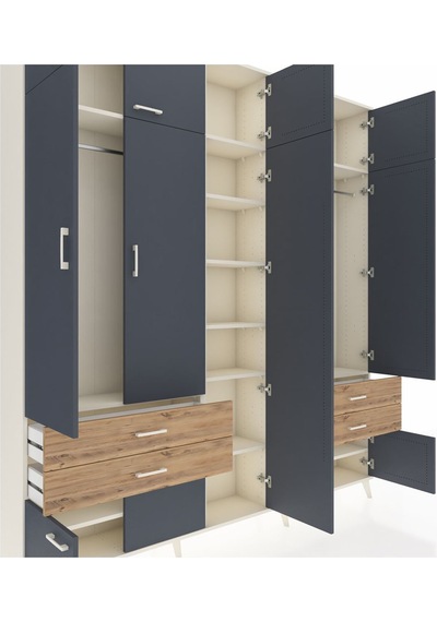 Arges Dolap 12 Raflı 4 Çekmeceli 2 Askılı 220x30x243 Aytaşı-antrasit/çam Antrasıt/atlas Çam Arges Dolap 12 Raflı 4 Çekmeceli 2 Askılı 220x30x243 Aytaşı-antrasit/çam Antrasıt/atlas Çam