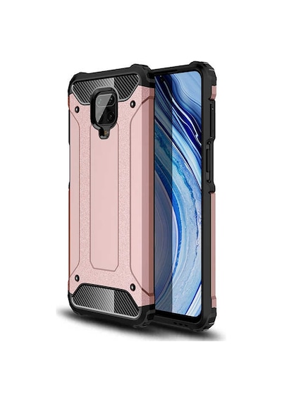 Noktaks - Redmi Note 9s Uyumlu - Kılıf Çift Katman Zırh Tank Crash Military Kapak - Rose Gold Rose Gold