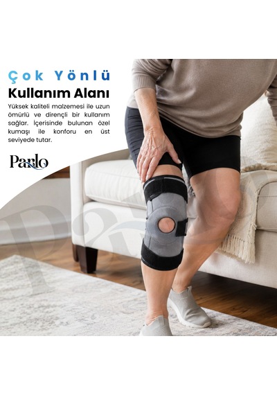 Çelik Menteşeli Ve Patella Destekli Dizlik 1 Çift Ayarlanabilir Ortopedik Diz Desteği