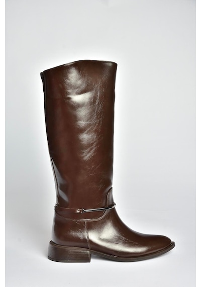 Fox Shoes V312361060 Kahverengi Rustik Alçak Tabanlı Kadın Çizme Kahverengi