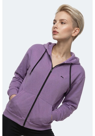 Slazenger Flores Kadın Kapüşonlu Lila Sweatshırt