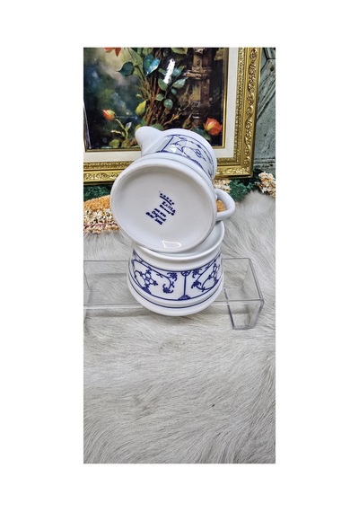 Blau Saks" Antika / Vintage Sütlük Ve Şekerlik Seti Ekru