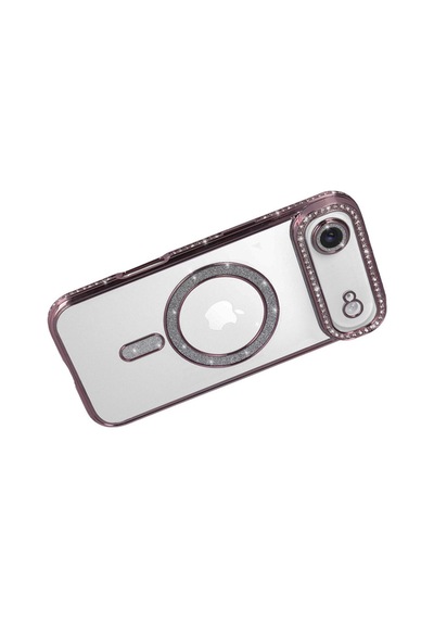 Apple iPhone Uyumlu 17 Air Joke Simli Magneticsafe Kılıf - Pembe Bz8683140895846